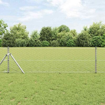 vidaXL Sechseckiger Zaunbodenfixierung 10 x 0,6 m Verzinkter Stahl - Silber vidaXL Sechseckiger Zaunbodenfixierung 10 x 0,6 m Verzinkter Stahl - Silber