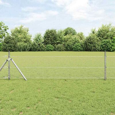 vidaXL Sechseckiger Zaunbodenfixierung 50 x 0,5 m Verzinkter Stahl - Silber vidaXL Sechseckiger Zaunbodenfixierung 50 x 0,5 m Verzinkter Stahl - Silber