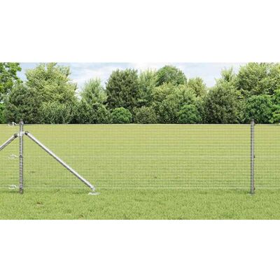 vidaXL Galvanisierte Stahlzaun 13 Pfähle 0,6x25m vidaXL Galvanisierte Stahlzaun 13 Pfähle 0,6x25m