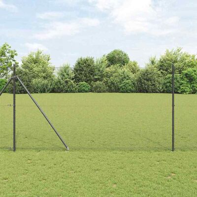vidaXL Schweißdrahtzaun mit Spikes 25 x 1,5 m PVC-beschichteter Stahl - Grau vidaXL Schweißdrahtzaun mit Spikes 25 x 1,5 m PVC-beschichteter Stahl - Grau