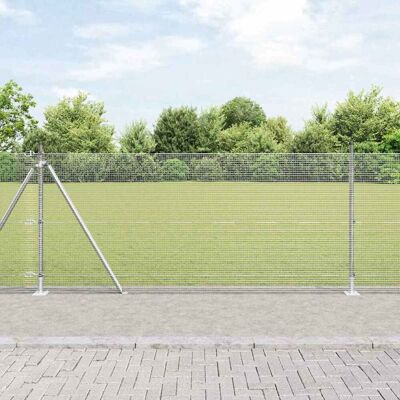 vidaXL Verzinkte Stahlzaunpfosten-Set - Silber - 2 Stücke vidaXL Verzinkte Stahlzaunpfosten-Set - Silber - 2 Stücke