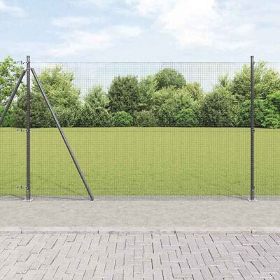 vidaXL Außen geschweißter Drahtzaun mit Betonbasis 25 x 1,5 m Grau - Grau vidaXL Außen geschweißter Drahtzaun mit Betonbasis 25 x 1,5 m Grau - Grau