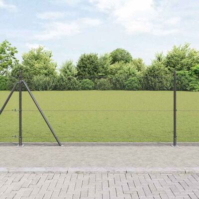 vidaXL Geschweißter Drahtzaun mit Betonfundament 25 x 1,5 m Grau Netz - Grau vidaXL Geschweißter Drahtzaun mit Betonfundament 25 x 1,5 m Grau Netz - Grau