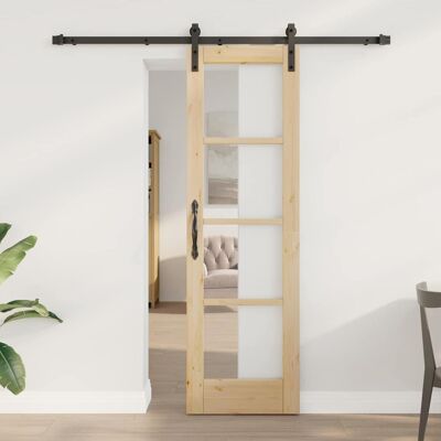 vidaXL Schiebetür ORKDAL Natur 61 x 198,5 cm Solid Pine Wood and Glass - Braun vidaXL Schiebetür ORKDAL Natur 61 x 198,5 cm Solid Pine Wood and Glass - Braun