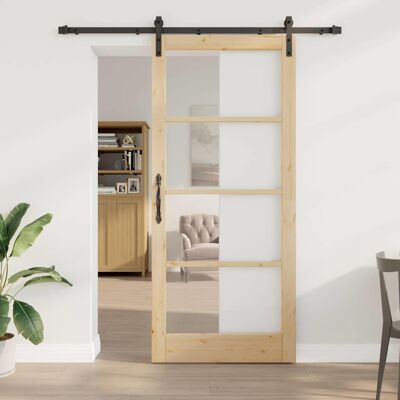 vidaXL Schiebetür ORKDAL Natürlich und Schwarz 93 x 211 cm - Braun vidaXL Schiebetür ORKDAL Natürlich und Schwarz 93 x 211 cm - Braun