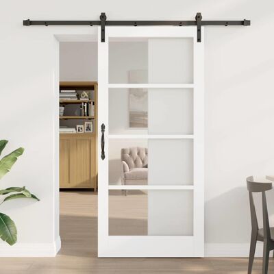 vidaXL Schiebetür ORKDAL Weiß und Schwarz 93 x 202 cm - Weiß vidaXL Schiebetür ORKDAL Weiß und Schwarz 93 x 202 cm - Weiß