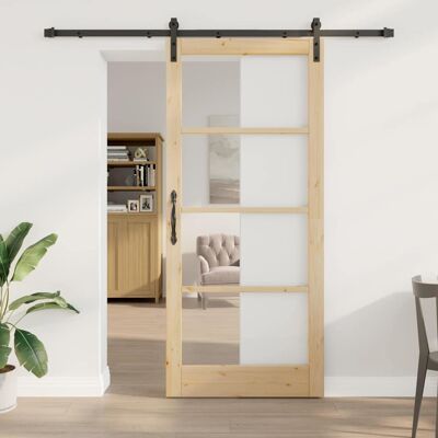 vidaXL Schiebetür ORKDAL Natürlich und Schwarz 93 x 211 cm - Braun vidaXL Schiebetür ORKDAL Natürlich und Schwarz 93 x 211 cm - Braun