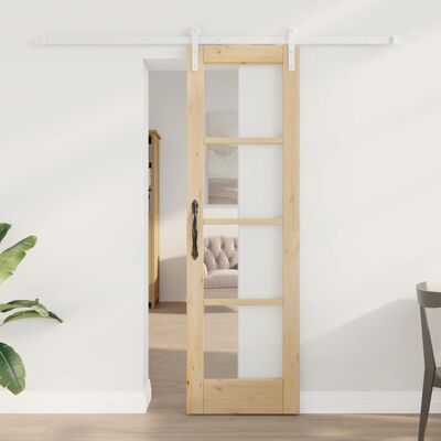 vidaXL Schiebetür ORKDAL Natur 61 x 198,5 cm Solid Pine Wood and Glass - Braun vidaXL Schiebetür ORKDAL Natur 61 x 198,5 cm Solid Pine Wood and Glass - Braun