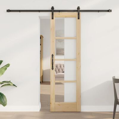 vidaXL Schiebetür ORKDAL Natur 61 x 198,5 cm Solid Pine Wood and Glass - Braun vidaXL Schiebetür ORKDAL Natur 61 x 198,5 cm Solid Pine Wood and Glass - Braun