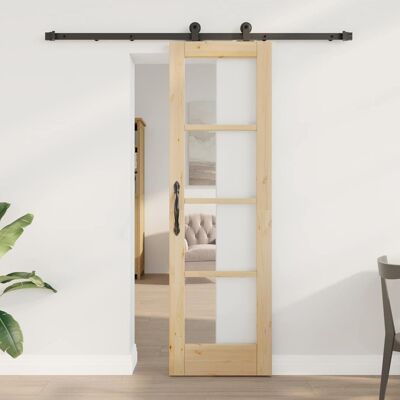 vidaXL Schiebetür ORKDAL Natürlich und Schwarz 61 x 198,5 cm - Braun vidaXL Schiebetür ORKDAL Natürlich und Schwarz 61 x 198,5 cm - Braun