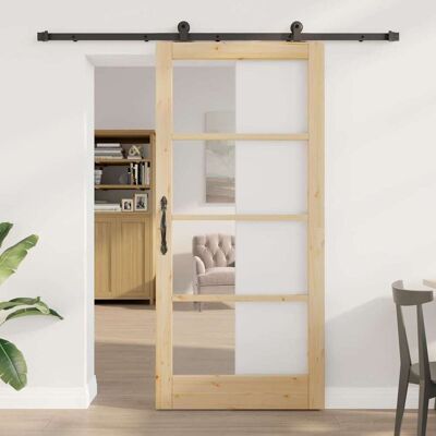 vidaXL Schiebetür ORKDAL Natürlich und Schwarz 93 x 202 cm - Braun vidaXL Schiebetür ORKDAL Natürlich und Schwarz 93 x 202 cm - Braun