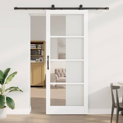 vidaXL Schiebetür ORKDAL Weiß 93 x 232 cm Solid Pine Wood and Glass - Weiß vidaXL Schiebetür ORKDAL Weiß 93 x 232 cm Solid Pine Wood and Glass - Weiß
