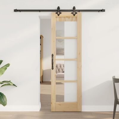 vidaXL Schiebetür ORKDAL Natürlich und Schwarz 61 x 198,5 cm - Braun vidaXL Schiebetür ORKDAL Natürlich und Schwarz 61 x 198,5 cm - Braun