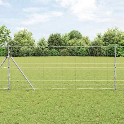 vidaXL Wildzaun Feuerverzinkt 1000 x 100 x 0,18 cm Eisen - Silber vidaXL Wildzaun Feuerverzinkt 1000 x 100 x 0,18 cm Eisen - Silber