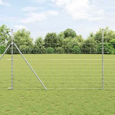 vidaXL Wildzaun Feuerverzinkt 1000 x 160 x 0,18 cm Eisen - Silber vidaXL Wildzaun Feuerverzinkt 1000 x 160 x 0,18 cm Eisen - Silber