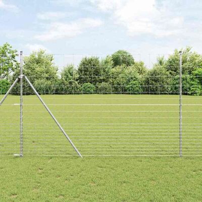 vidaXL Wildzaun Feuerverzinkt 1000 x 160 x 0,18 cm Eisen - Silber vidaXL Wildzaun Feuerverzinkt 1000 x 160 x 0,18 cm Eisen - Silber
