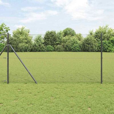 vidaXL Geschweißter Drahtzaun 1000 x 120 cm Grau - Grau vidaXL Geschweißter Drahtzaun 1000 x 120 cm Grau - Grau