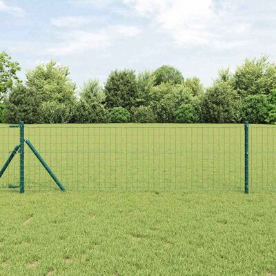 vidaXL Eurozaun Grün 0,4 x 25 m PVC-beschichtetes Eisen - Grün vidaXL Eurozaun Grün 0,4 x 25 m PVC-beschichtetes Eisen - Grün