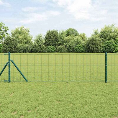 vidaXL Eurozaun Grün 0,6 x 50 m PVC-beschichtetes Eisen - Grün vidaXL Eurozaun Grün 0,6 x 50 m PVC-beschichtetes Eisen - Grün