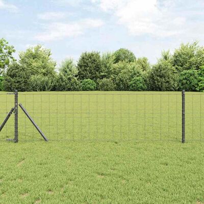vidaXL Eurozaun Grau 0,4 x 10 m PVC-beschichtetes Eisen - Grau vidaXL Eurozaun Grau 0,4 x 10 m PVC-beschichtetes Eisen - Grau