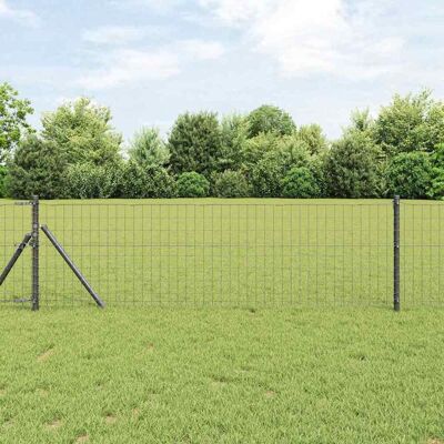 vidaXL Eurozaun Grau 0,6 x 50 m PVC-beschichtetes Eisen - Grau vidaXL Eurozaun Grau 0,6 x 50 m PVC-beschichtetes Eisen - Grau