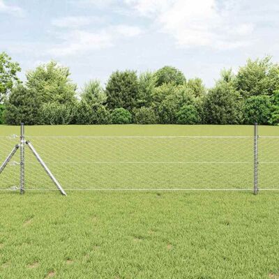 VIDAXL Gartenzaun Hexagon 0,5x10 m Zinkstahl VIDAXL Gartenzaun Hexagon 0,5x10 m Zinkstahl