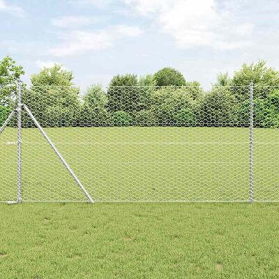 VIDAXL Stahl-Gartenzaun - 1x10 m Zink-beschichteter Sechseckzaun VIDAXL Stahl-Gartenzaun - 1x10 m Zink-beschichteter Sechseckzaun