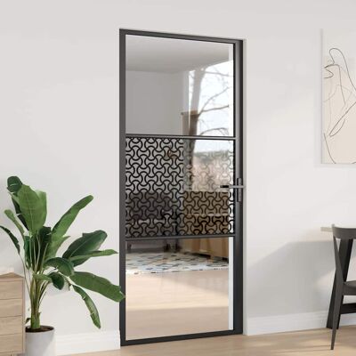 vidaXL Glastür Schwarz 93 x 3,5 x 201,5 cm Aluminium - Schwarz vidaXL Glastür Schwarz 93 x 3,5 x 201,5 cm Aluminium - Schwarz