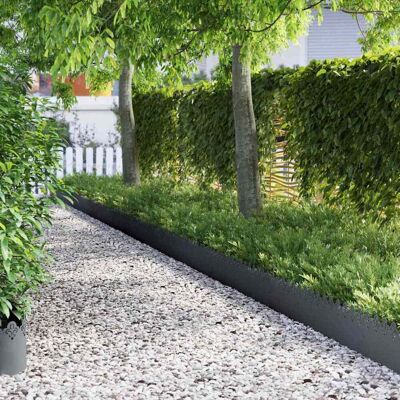 vidaXL Rasenkanten 10 pcs Anthrazit 103 x 0,05 x 22 cm Stahl - Anthrazit vidaXL Rasenkanten 10 pcs Anthrazit 103 x 0,05 x 22 cm Stahl - Anthrazit