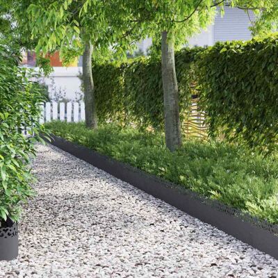 vidaXL Rasenkanten 10 pcs Anthrazit 103 x 0,05 x 22 cm Stahl - Anthrazit vidaXL Rasenkanten 10 pcs Anthrazit 103 x 0,05 x 22 cm Stahl - Anthrazit