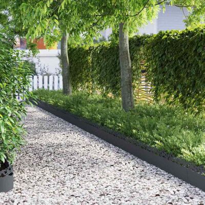 vidaXL Rasenkanten 10 pcs Anthrazit 103 x 0,05 x 22 cm Stahl - Anthrazit vidaXL Rasenkanten 10 pcs Anthrazit 103 x 0,05 x 22 cm Stahl - Anthrazit