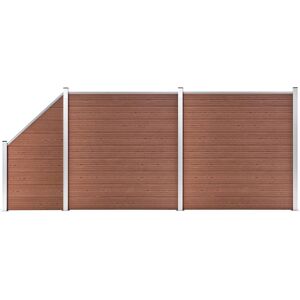 vidaXL WPC Zaun-Set 2 Quadrate + 1 Schräge 446x186 cm Braun - Braun