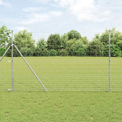 vidaXL Ground Fix Geschweißter Drahtzaun 25 x 1,5 m Verzinkter Stahl - Silber vidaXL Ground Fix Geschweißter Drahtzaun 25 x 1,5 m Verzinkter Stahl - Silber