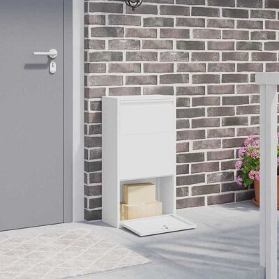 vidaXL Paketdrop-Box mit Speicher mit Tür Weiß 44 x 22 x 82 cm Stahl - Weiß vidaXL Paketdrop-Box mit Speicher mit Tür Weiß 44 x 22 x 82 cm Stahl - Weiß