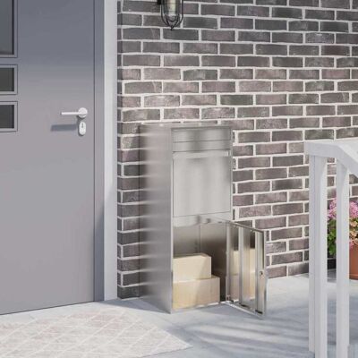 vidaXL Paketdrop-Box mit Speicher Silber 47,5 x 38 x 59 cm Edelstahl - Silber vidaXL Paketdrop-Box mit Speicher Silber 47,5 x 38 x 59 cm Edelstahl - Silber
