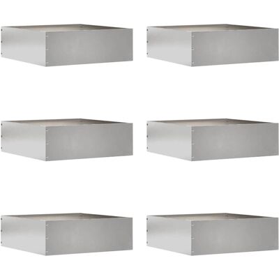 vidaXL Raseneinfassung 6 pcs Silber 40 x 40 x 13 cm Edelstahl - Silber vidaXL Raseneinfassung 6 pcs Silber 40 x 40 x 13 cm Edelstahl - Silber