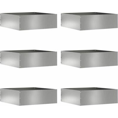 vidaXL Raseneinfassung 6 pcs Silber 40 x 40 x 13 cm Verzinkter Stahl - Silber vidaXL Raseneinfassung 6 pcs Silber 40 x 40 x 13 cm Verzinkter Stahl - Silber