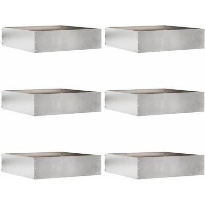 vidaXL Raseneinfassung 6 pcs Silber 50 x 50 x 13 cm Edelstahl - Silber vidaXL Raseneinfassung 6 pcs Silber 50 x 50 x 13 cm Edelstahl - Silber