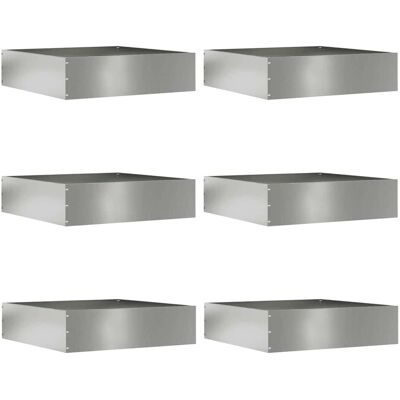 vidaXL Raseneinfassung 6 pcs Silber 50 x 50 x 13 cm Verzinkter Stahl - Silber vidaXL Raseneinfassung 6 pcs Silber 50 x 50 x 13 cm Verzinkter Stahl - Silber