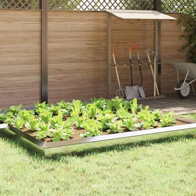vidaXL Schneckenzaun 4 pcs 100 x 3,5 x 25 cm Edelstahl Silber - Silber vidaXL Schneckenzaun 4 pcs 100 x 3,5 x 25 cm Edelstahl Silber - Silber