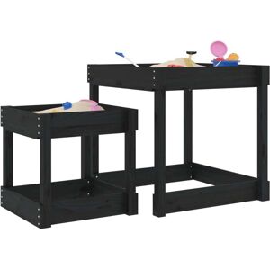 vidaXL Sand-Spieltische 2 Stk. Schwarz Massivholz Kiefer