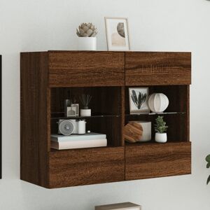 vidaXL TV-Wandschrank mit LED-Leuchten Braun Eichen-Optik - Braun