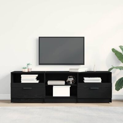 vidaXL Schwarzer Eichen-TV-Schrank - Modernes, Vielseitiges Stauraum-Möbel vidaXL Schwarzer Eichen-TV-Schrank - Modernes, Vielseitiges Stauraum-Möbel