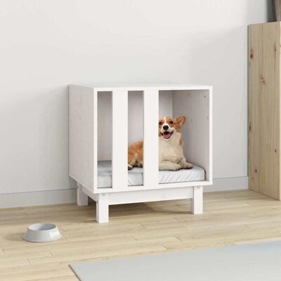 vidaXL Weiße Massivholz Kiefer Hundehütte - Hundehütte vidaXL Weiße Massivholz Kiefer Hundehütte - Hundehütte
