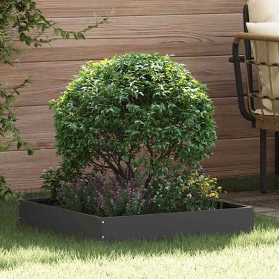 vidaXL Raseneinfassung Schwarz 60 x 60 x 13 cm Stahl - Schwarz vidaXL Raseneinfassung Schwarz 60 x 60 x 13 cm Stahl - Schwarz