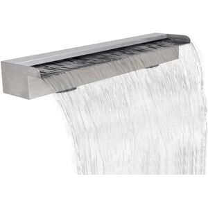 vidaXL Pool-Wasserfall Fontäne Rechteckig Edelstahl 90 cm - Silber