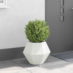 vidaXL Pflanzkübel Weiß 50 x 50 x 40 cm Stahl - Weiß vidaXL Pflanzkübel Weiß 50 x 50 x 40 cm Stahl - Weiß