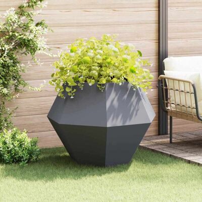 vidaXL Pflanzkübel Anthrazit 100 x 100 x 80 cm Stahl - Anthrazit vidaXL Pflanzkübel Anthrazit 100 x 100 x 80 cm Stahl - Anthrazit