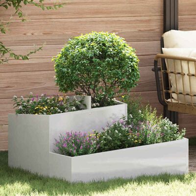 vidaXL Garten-Pflanzgefäß Silber 80 x 80 x 50 cm Edelstahl - Silber vidaXL Garten-Pflanzgefäß Silber 80 x 80 x 50 cm Edelstahl - Silber