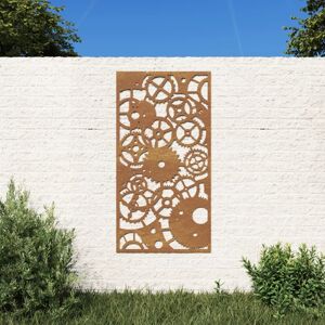vidaXL Garten-Wanddeko 105x55 cm Cortenstahl Zahnrad-Design - Braun